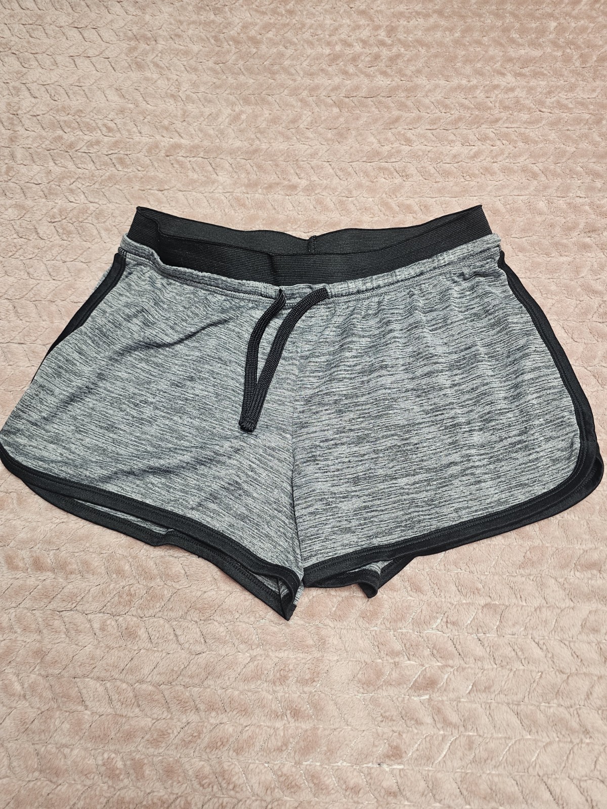 just be... Women's Athletic Activewear Shorts Gray Black Stretch Drawstring