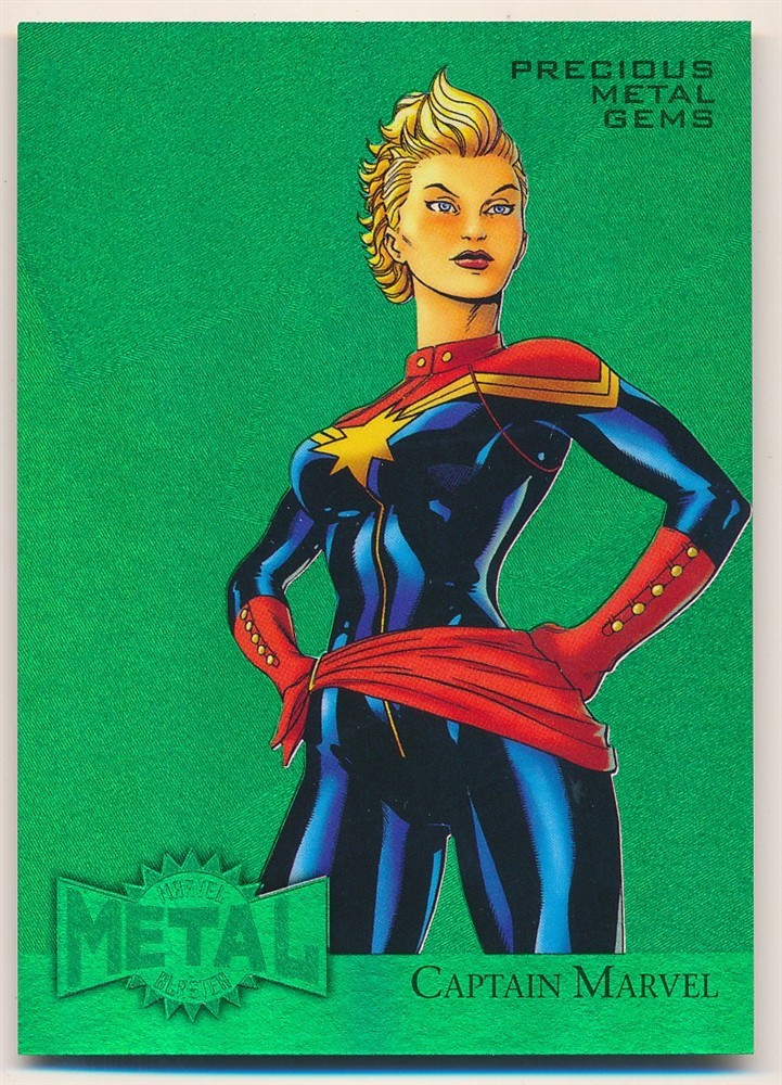 CAPTAIN MARVEL 2015 FLEER RETRO MARVEL 1995 PRECIOUS METAL GEMS PMG GREEN SP