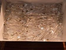 25 Vintage Chandelier l Icicle Crystal Prisms - 3" prism 3 3/4" with Top-Bead