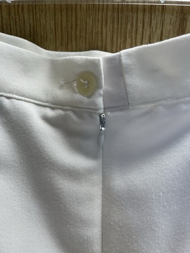 Preston & York Women’s Long White Skirt Lined Vent Invisible Bk Zipper Size 16+ - Picture 8 of 9