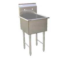 GSW USA SEE18181P 18" x 18" 18-Gauge Stainless Steel One Compartment Sink
