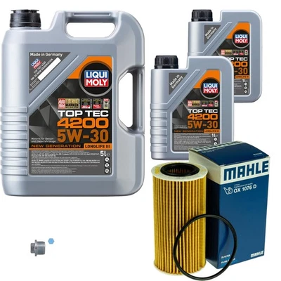MAHLE, LIQUI MOLY MAHLE Ölfilter 7 L LIQUI MOLY Top Tec 4200 5W-30 für Audi A6 Allroad 3.0 TDI