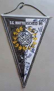 Original SG Wattenscheid 09 Wimpel 36 x 28 cm mit Autogramme