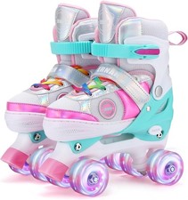 Kids Roller Skates for Girls, Adjustable Kids? Rollerskates with Light up Wheels