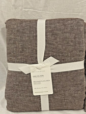 POTTERY BARN BELGIAN FLAX LINEN DUVET COVER KING /CAL KING COFFEE NEW w/tags