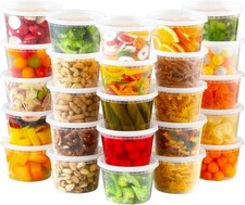  24 Sets 16 oz Plastic Deli Food Containers With Lids, Airtight Food Storage