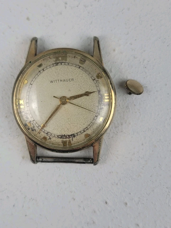 RARE Wittnauer VTG 1950s 10k Rolled Gold Mens Wrist Watch For Parts Swiss - Image 2 of 4