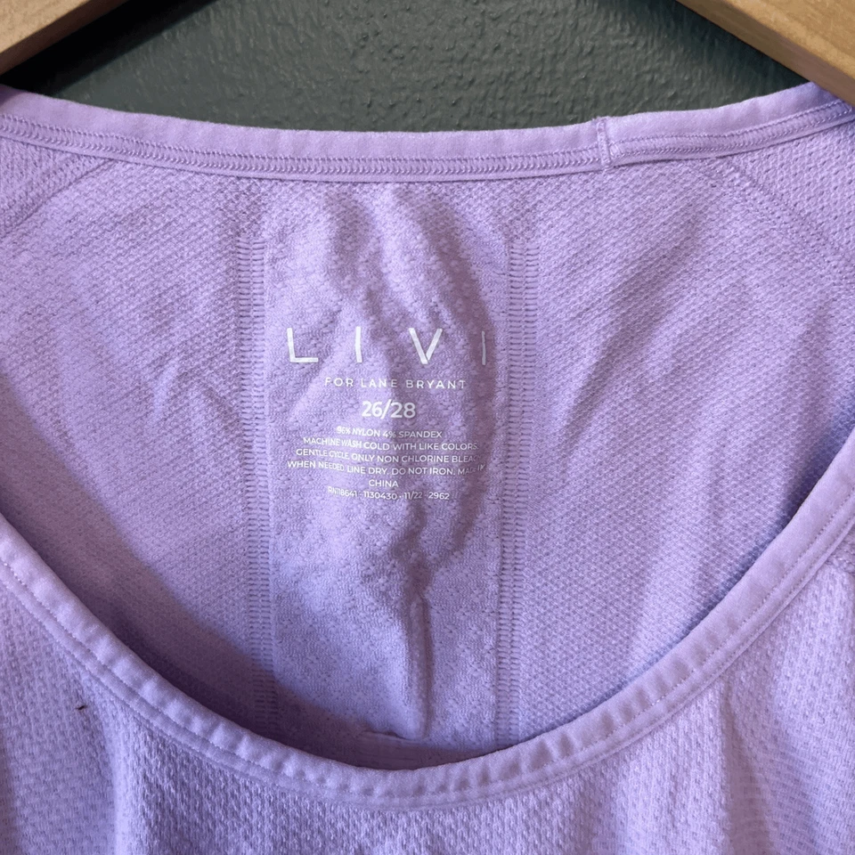 Livi Lane Bryant Top size 4X 26 28, Stretch Active Yoga Walk Run Orchid Purple - Image 2 of 4