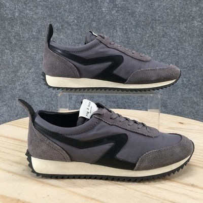 Rag & Bone Shoes Mens 38 Retro Running Sneakers Gray Leather Lace Up Casual