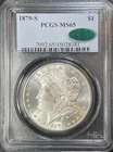⭐️ 1879-S Morgan Silver Dollar PCGS MS65 CAC - NICE - Free Ship -