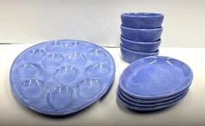 NOS HTF Pfaltzgraff Napoli BLUE Egg Shaped Service for 4 - FREE SHIPPING