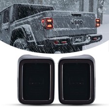 Smoked LED Tail Lights for 2020-2026 Jeep Gladiator JT Accessories, Black Housin