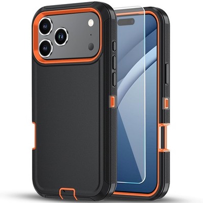 For iPhone 17 Pro Max Case 17 Air Phone Cover Bumper Shockproof  +Tempered Glass