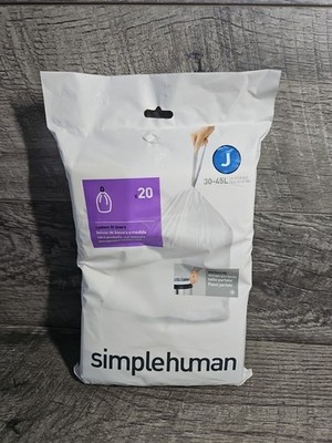 Simplehuman Extra Strong Custom Fit Liners Size J 30-45L (8-12 Gal. US) 20 Pack