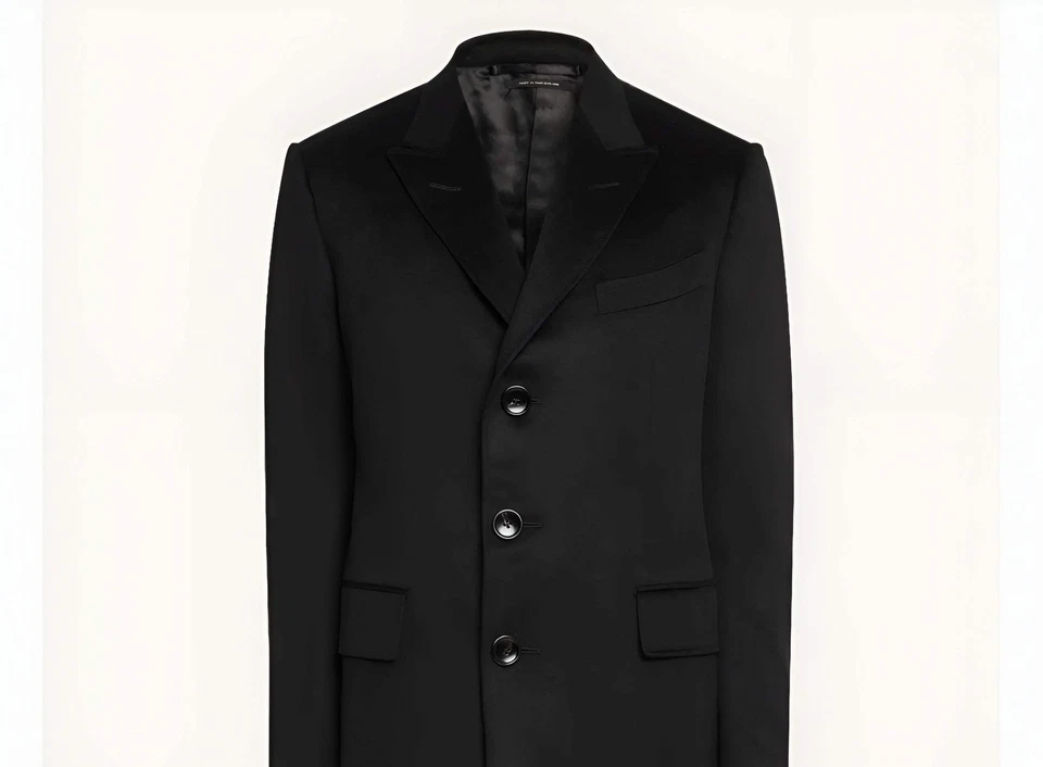 Tom Ford Men’s 100% Black Cashmere Trench Coat - Image 2 of 3