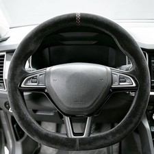 Suede Steering Wheel Cover 14.5-15 Inch Universal Breathable Non-slip Leather Suede Steering Wheel Cover 14.5-15 Inch Universal Breathable Non-slip Leather