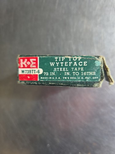 VINTAGE TIP TOP WYTEFACE STEEL TAPE 6'/ORIG BOX/EXC COND/INFO-PICS
