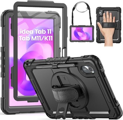 Shockproof Case for Lenovo Idea Tab 11, M11 with Screen Protector, Black