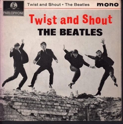 Beatles Twist and Shout 7" vinyl UK Parlophone 1963 mono ep black/yellow 4 prong