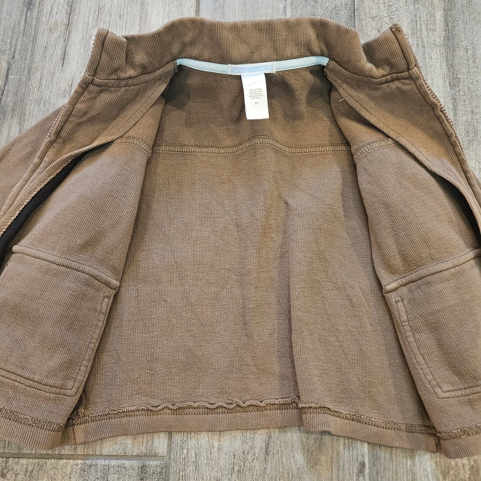 Janie and Jack Boys Utility Chore Jacket Brown Knit Size 3T Preppy Mock Neck Zip - Image 3 of 4