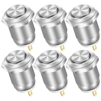 6 Stück 12mm Drucktaster SPST NO Momenttaste Schalter Für Elektronik Projekte