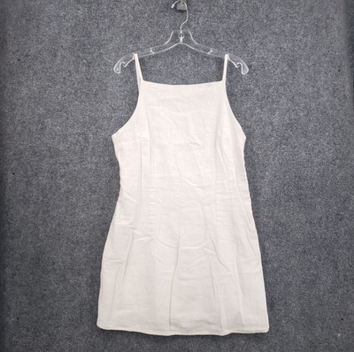 Abercrombie & Fitch Mini Dress Womens Large White Linen Blend Sundress Side Zip | eBay Abercrombie & Fitch Mini Dress Womens Large White Linen Blend Sundress Side Zip | eBay