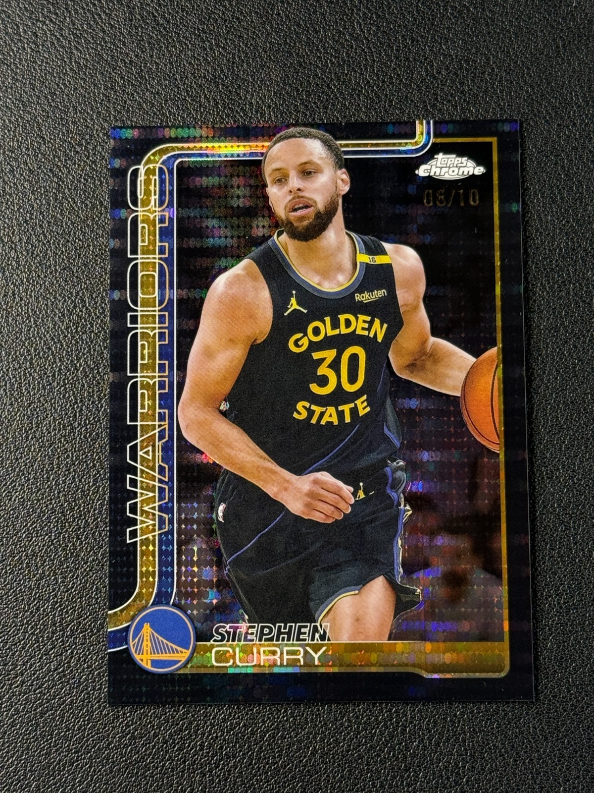 STEPHEN CURRY 2025-26 TOPPS CHROME BASKETBALL #201 BLACK PULSAR REFRACTOR 08/10