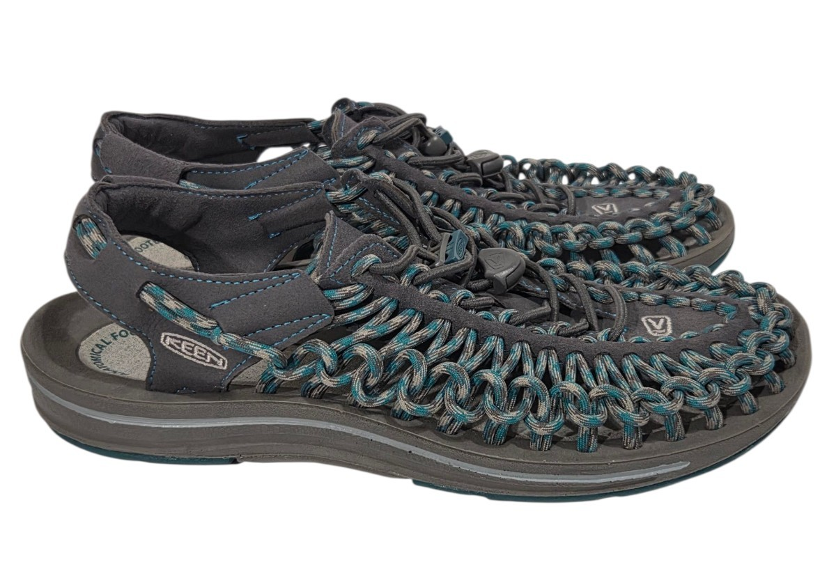 Keen Uneek sandali acqua intrecciati scarpe in corda elastica da donna taglia 8 grigio acqua