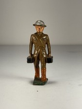 Vintage Barclay Manoil WWI Lead Toy Soldier Carrying Ammo Boxes Dimestore Figure