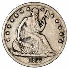 1867S Seated Liberty Half Dollar 50C Raw
