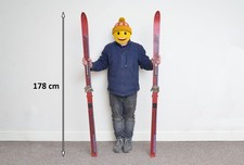Vintage old wooden ski wooden snow skis 178 cm
