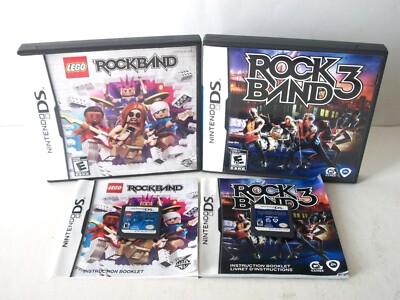 Rock Band 3 and LEGO Rock Band Nintendo DS Games Lot Rhythm
