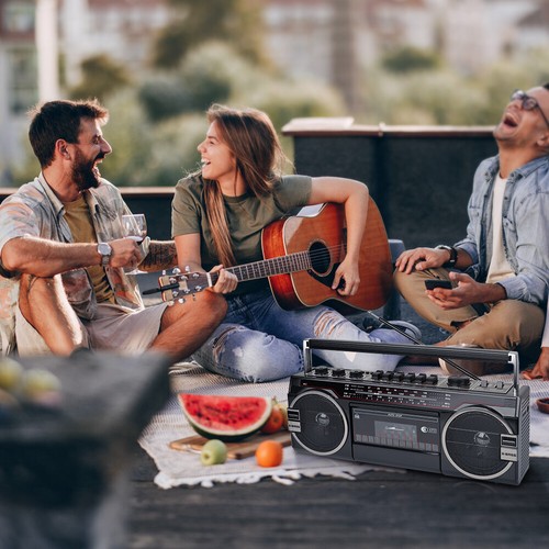 Retro-style Multifunction Radio 2 Way Bluetooth Speaker System, w/ FM, AM, SW - Picture 7 of 9