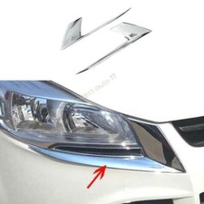 For Ford Escape Kuga 2013-15 16 Chrome Front Headlight Eyebrow Lower Strip Trim