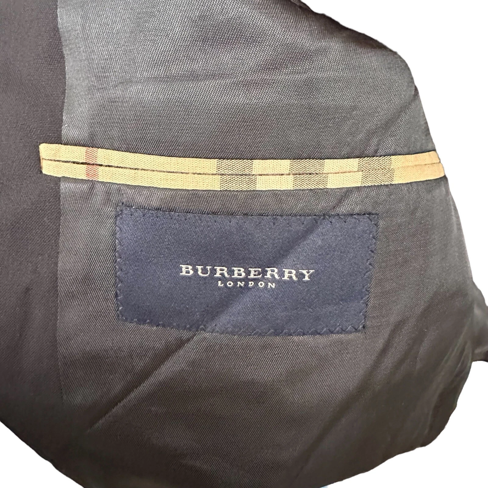 Giacca tuta Burberry London blazer uomo 46R nero lana sport cappotto due bottoni
