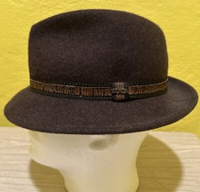Vintage Scala Men's Crushable Felt Outback 100 Wool Brown Hat Refer To Pics