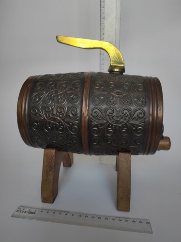 OLD Vintage Bourbon Barrel Whiskey Beer Keg & Stand Rustic Barware Decor - Picture 11 of 12