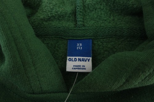 Old Navy Youth Size XS (5) Green Fleece Gender-Neutral Pullover Hoodie NWT - Picture 2 of 5