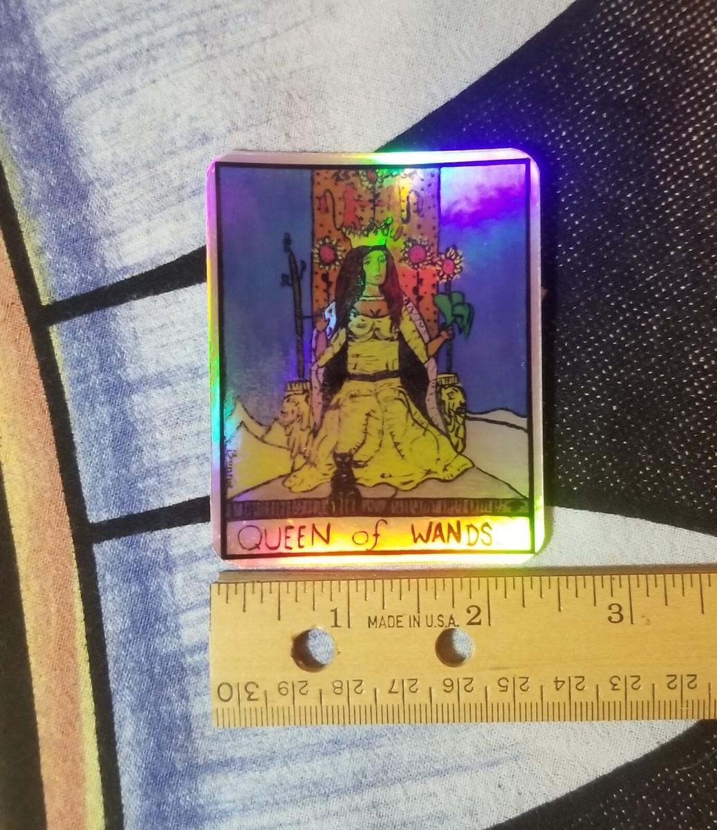 Queen of Wands Tarot Card Holographic Sticker | eBay