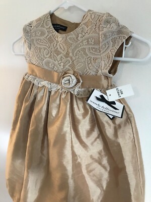  Girls Formal Dress New Wendy Bellissimo Gold Party 24 months diaper cover