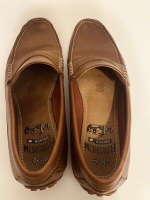 Florsheim Driving Loafers Brown Leather Shoes Men display picture 1