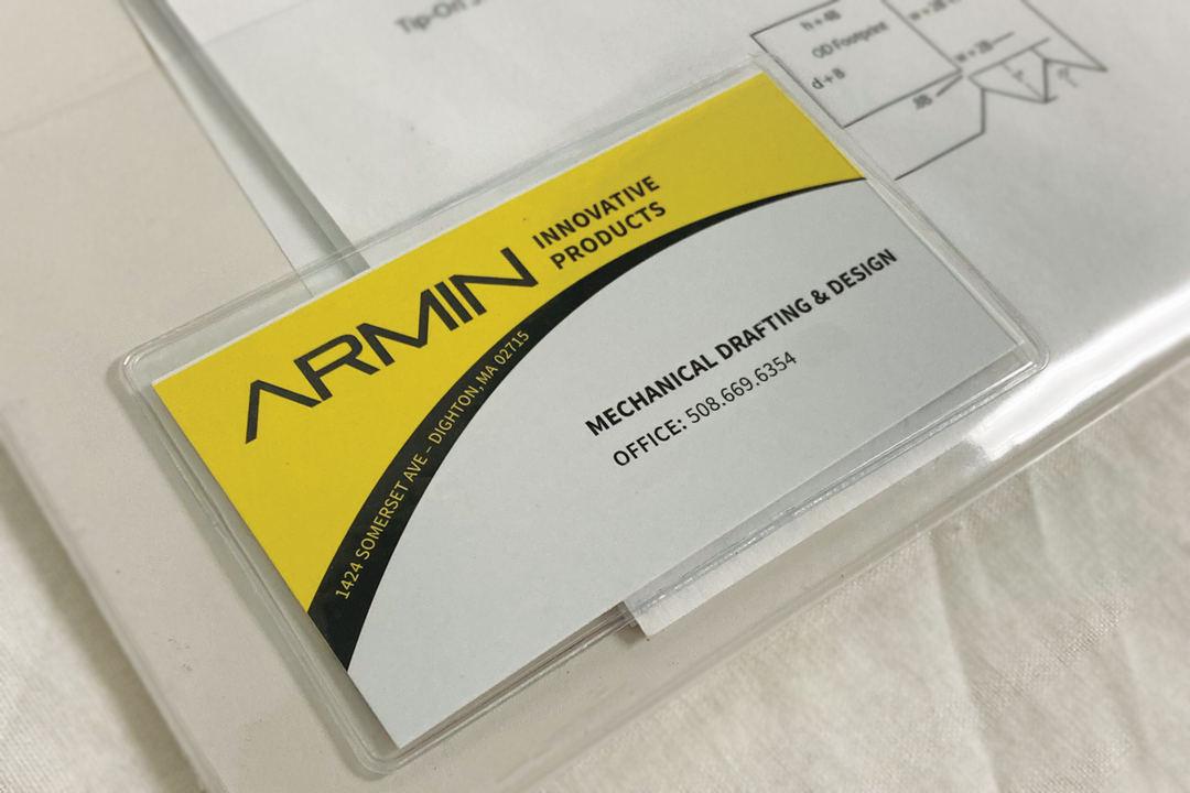 PressOn Side Load Adhesive Business Card Holder, Clear OPEN SHORTFree