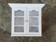 Dollhouse Upper Kitchen Cabinet White 1:12 Scale Miniature Hanging Cupboard