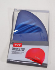 NEW TYR Blue Wrinkle-Free Silicone Swim Cap