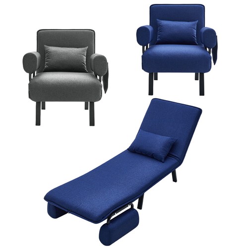 Linen Folding Armchair Bed Single Sleeper Sofa Chair Bed Z Guest Bed
