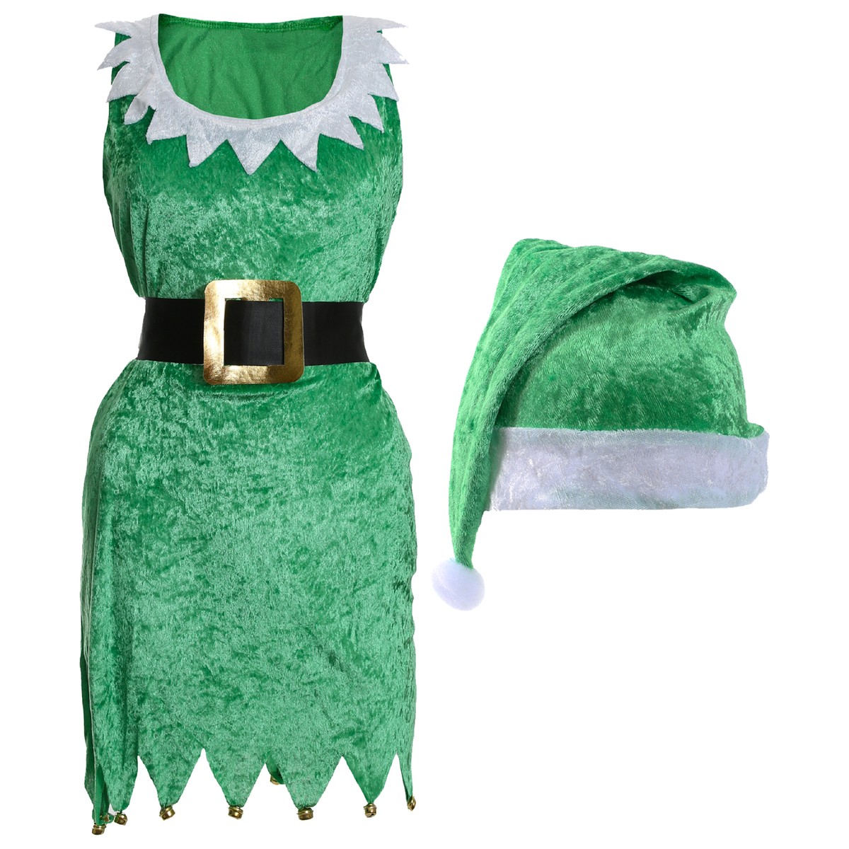 green emerald velvet dress Sexy Snow Flirt Elf Christmas Green Dress Adult Costume