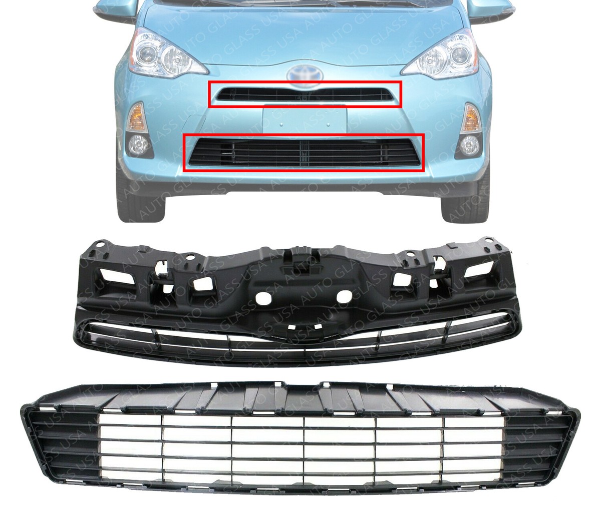 バンパーブラケットマウント Compatible With For Prius 2016 2017 2018 車用 左右フロントバン 車のリア  バンパーサポートブラケット,トヨタプリウスc,2012, 2013, 2014, 2015, 2016, 2017, 2018, 2019,  5257552180用の左右のリテーナー フロントバンパーサポート ... Compatible With For Prius-C 2012 2013 2014 2015 2016 2017 左右フロントバン