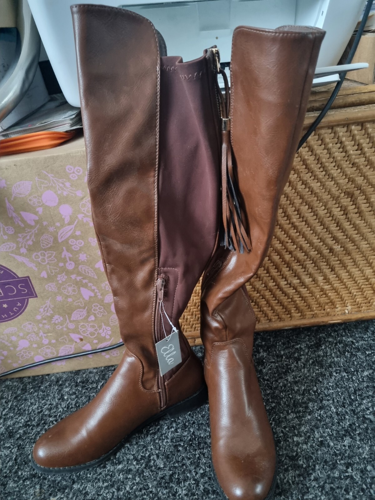 womens knee high boots size 6 tan eBay