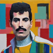 Homenaje a Freddie Mercury Bauhaus 02 80x80 lienzo 2 cm/arte pop/música/leyendas