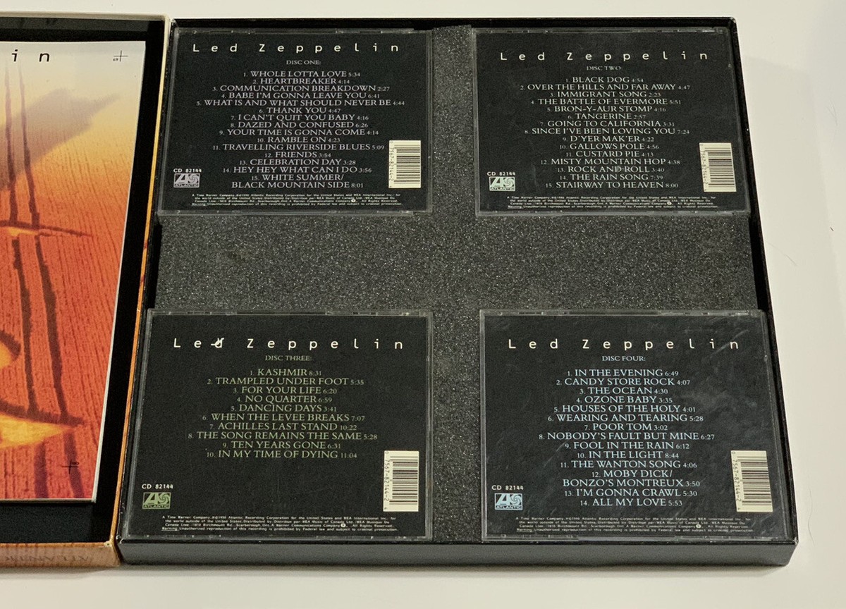 Led Zeppelin 4CD Disc Boxset October 1990 Atlantic Comes W/ A
